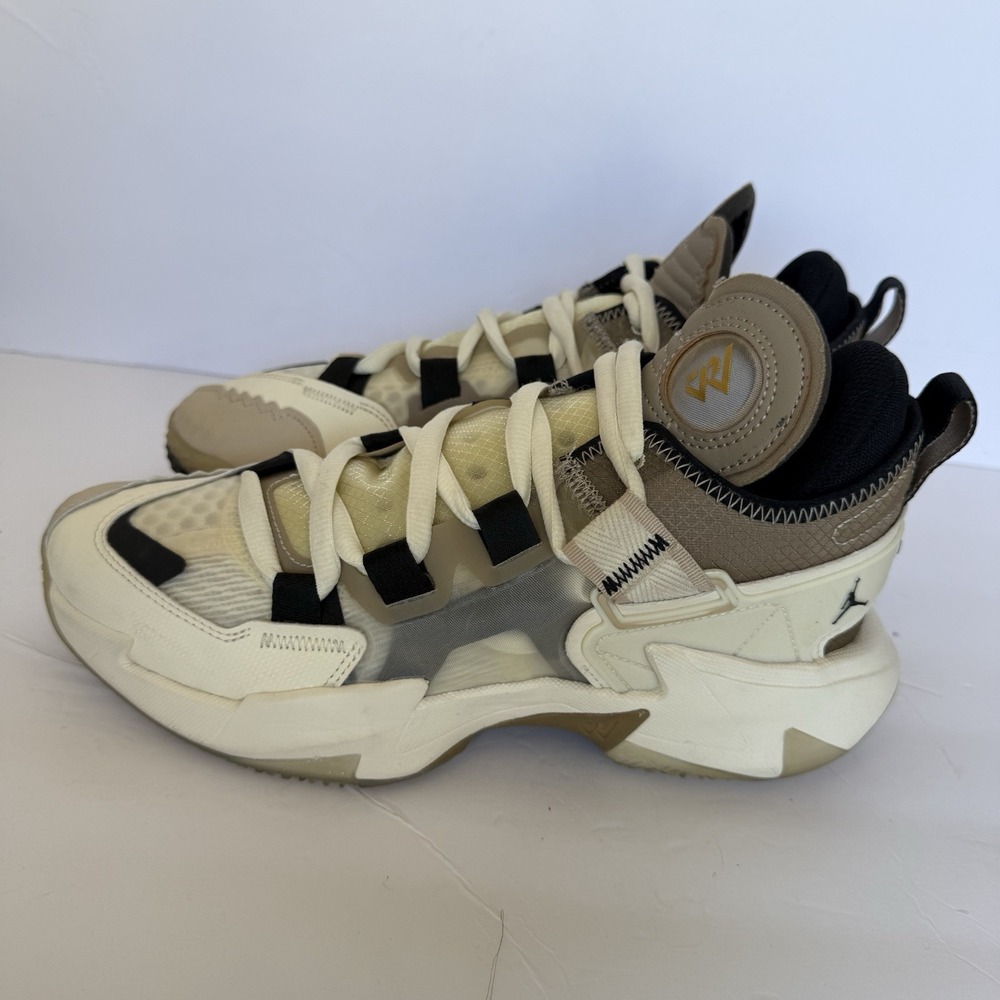 Nike Air Jordan Why Not .5 GS Coconut Milk Khaki Black Kids Size 7Y DC3643-102 - Picture 2 of 8